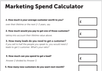 marketing spend calculator